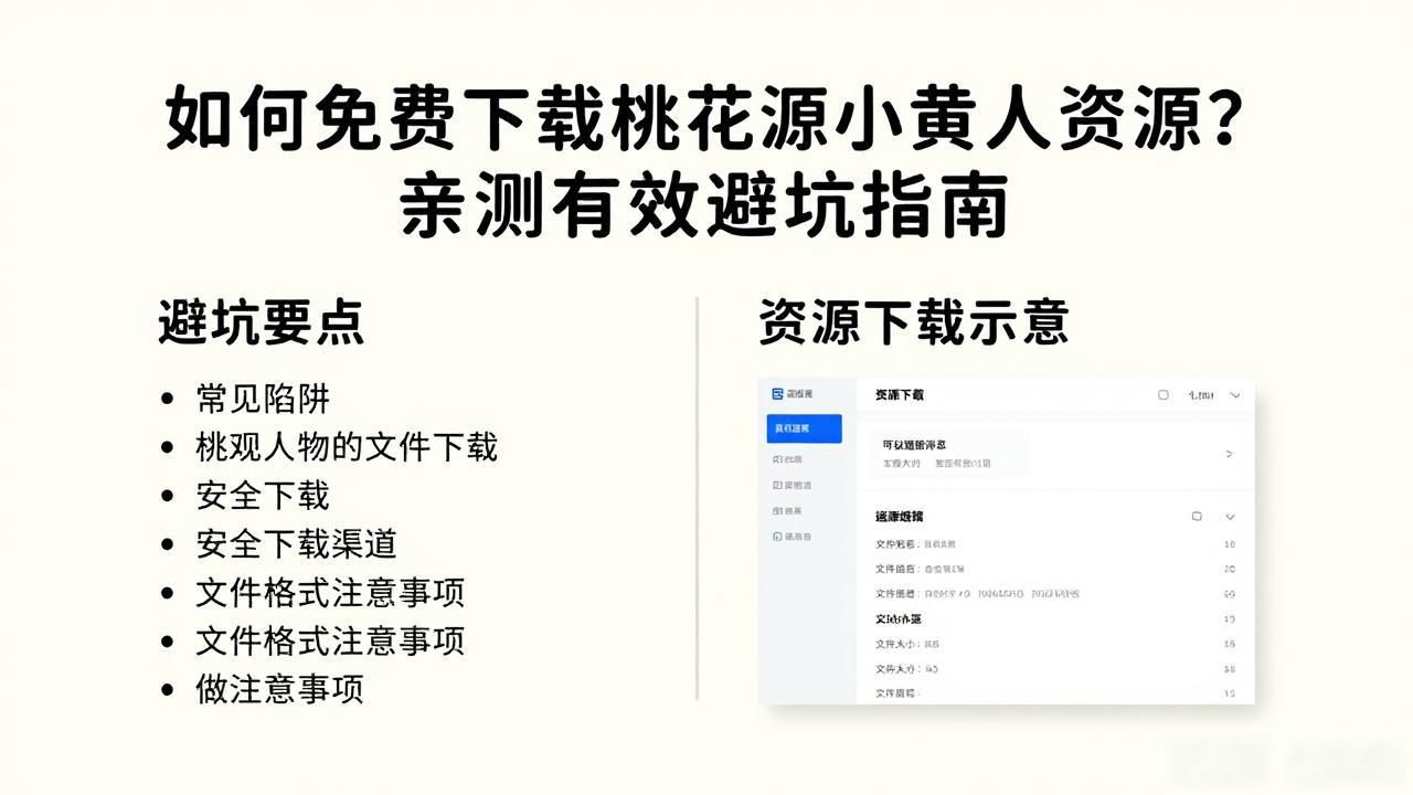 如何免费下载桃花源小黄人资源？亲测有效避坑指南
