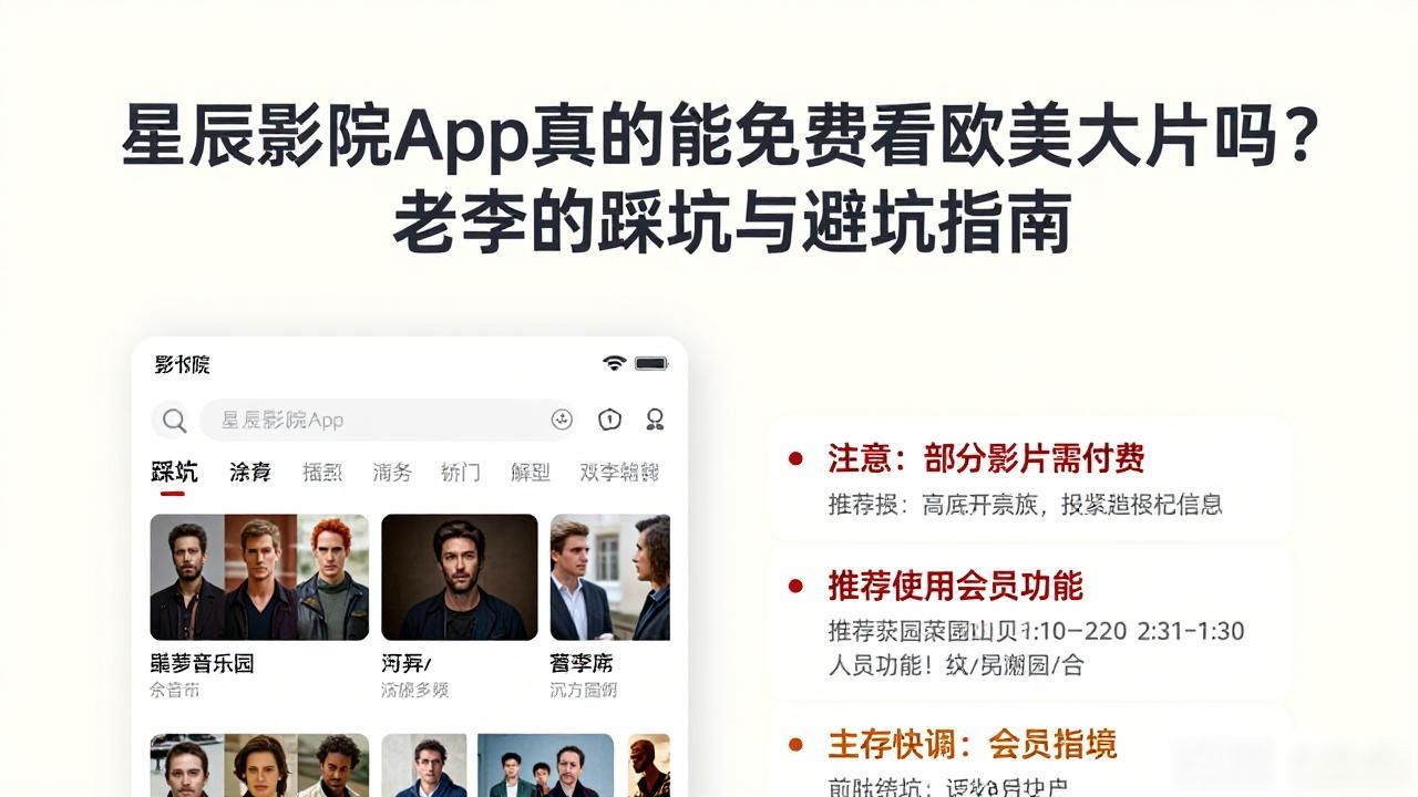 星辰影院App真的能免费看欧美大片吗？老李的踩坑与避坑指南