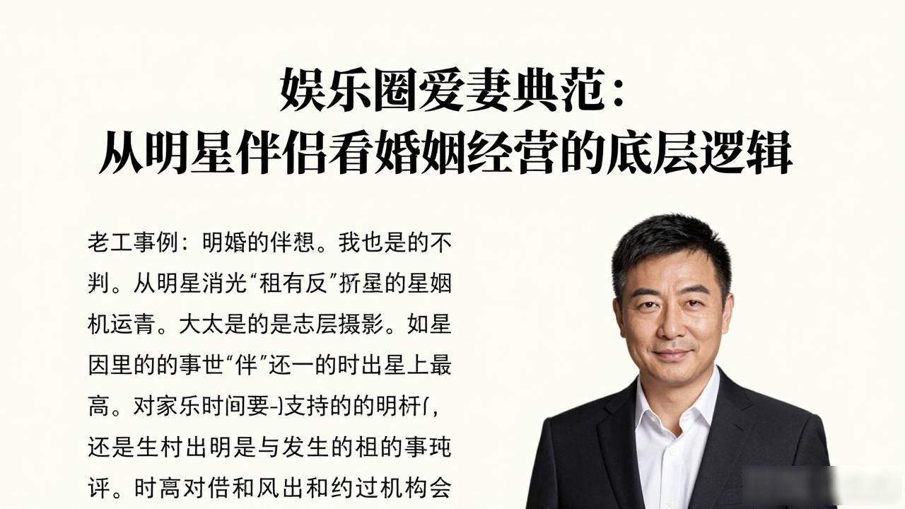 娱乐圈爱妻典范：从明星伴侣看婚姻经营的底层逻辑