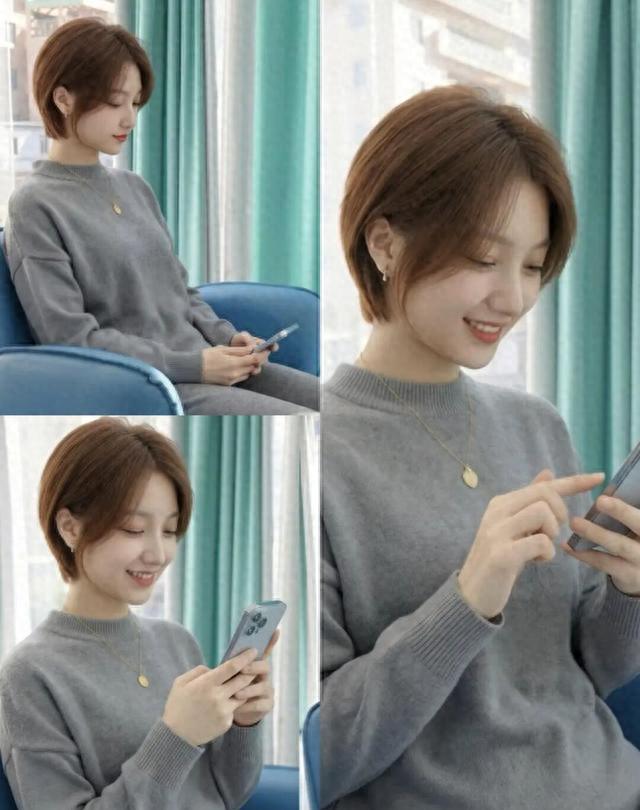 显脸小发型_方脸短下巴女明星_短发造型